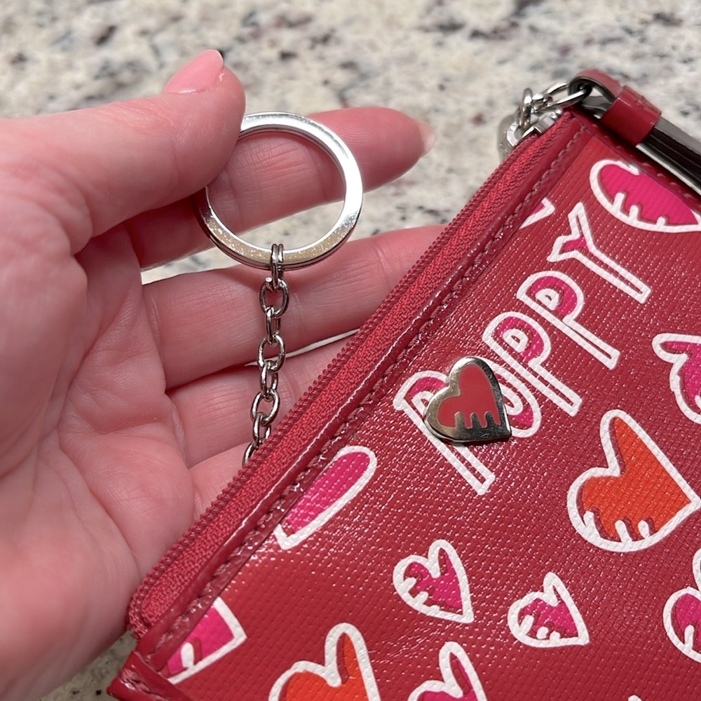 Coach Poppy Graffiti Hearts Card Holder EUC - Picture 8 of 9